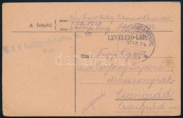 1917 Tábori Posta LevelezÅ‘lap 'K.u.k. Feldjägerbataillon No.28. Post' + 'TP 433 A' - Other & Unclassified