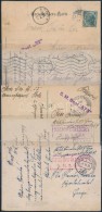 1916-1918 5 Db Képeslap Hadihajó Bélyegzésekkel, Közte 'K.u.K. EP', 'S.M. Boot... - Other & Unclassified