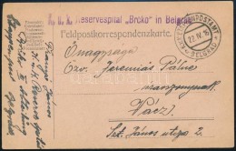 1916 Tábori Posta LevelezÅ‘lap Kézzel Rajzolt Hátoldallal 'K.u.k. Reservespital Brcko In... - Autres & Non Classés