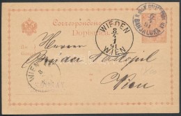 1891 Díjjegyes LevelezÅ‘lap ,,MP BANJALUKA' - Other & Unclassified