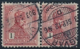 O 1900 Turul 1K Pár 11 1/2 Fogazással (10.000++) - Other & Unclassified