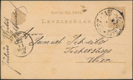 1886 2kr Díjjegyes LevelezÅ‘lap NAGY(KANIZS)A - BÉCS Vasúti Bélyegzéssel - Other & Unclassified