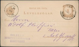 1883 2kr Díjjegyes LevelezÅ‘lap ESZÉK -  (NAG)YKANIZSA Vasúti Bélyegzéssel - Altri & Non Classificati