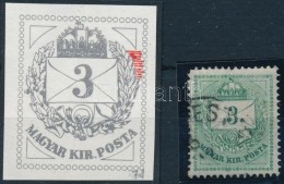 O 1874 3kr Jobb Oldal Koszorú Mellett Vésésjavítás (ex Lovász) - Altri & Non Classificati