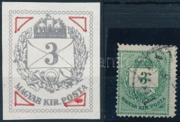 O 1874 3kr Utánmetszett Háromszögek + Folt Jobb Alul (ex Lovász) - Other & Unclassified