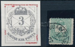 O 1874 3kr Durva Finom Gyöngyjavítás, Metszethiba (ex Lovász) - Altri & Non Classificati