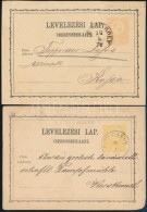 1872-1874 2 Db Díjjegyes LevelezÅ‘lap 'PETROZSÉNY' és 'NAGYKÁROLY' - Altri & Non Classificati