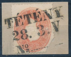 1861 5kr 'TÉTÉNY' Vasúti Bélyegzéssel / With Railway Cancellation (Ryan R)... - Other & Unclassified