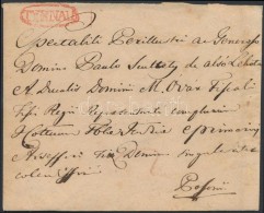 1821 Portós Levél Piros / Unpaid Cover Red 'TYRNAU' - Altri & Non Classificati