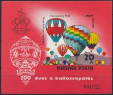 ** 1983 200 éves A Ballonrepülés Vágott Blokk (8.000) - Altri & Non Classificati