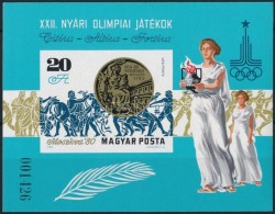 ** 1980 Olimpiai érmesek (IV.) Vágott Blokk (4.000) - Altri & Non Classificati