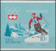 ** 1964 Téli Olimpia (II.) Vágott Blokk (5.000) - Altri & Non Classificati