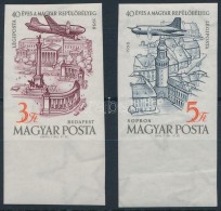 ** 1958 40 éves A Magyar RepülÅ‘bélyeg Vágott ívszéli Sor (5.000) - Altri & Non Classificati