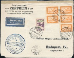 1931 Zeppelin Körrepülés Levél ElÅ‘lap 2P Zeppelin Bérmentesítéssel - Altri & Non Classificati