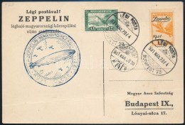 1931 Zeppelin Körrepülés LevelezÅ‘lap 1P Zeppelin Bélyeggel - Other & Unclassified