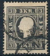 O 1858 3kr Fekete (40.000) (javított/ Repaired) - Altri & Non Classificati