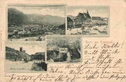 T2/T3 1897 (Vorläufer!) Brassó, Kronstadt, Brasov; Marktplatz, Schwarzer Und Weiner Thurm, Evgl.... - Non Classificati