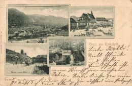 T2/T3 1897 (Vorläufer!) Brassó, Kronstadt, Brasov; Marktplatz, Schwarzer Und Weiner Thurm, Evgl.... - Unclassified