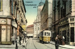 T3 Temesvár, Timisoara; Takarékpénztár Utca, Villamos, üzletek, Cs. és Kir.... - Non Classificati