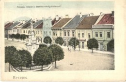 T2/T3 Eperjes, Presov; FÅ‘ Utca, Szentháromság Szobor, Divald Kiadása / Main Street, Statue... - Non Classificati