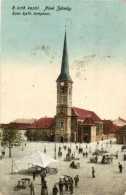 T4 Érsekújvár,  Nové Zámky; Római Katolikus Templom, Piac / Church,... - Unclassified