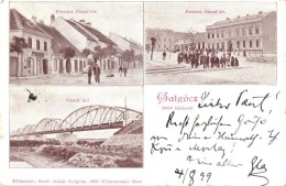 T2/T3 1899 Galgóc, Hlohovec; Ferenc József Tér, Vasúti Híd. Szold Jakab... - Non Classificati