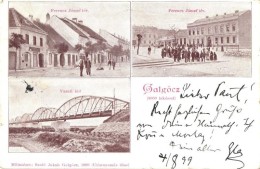 T2/T3 1899 Galgóc, Hlohovec; Ferenc József Tér, Vasúti Híd. Szold Jakab... - Unclassified