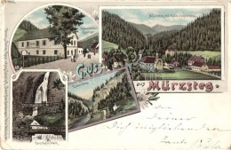 T2/T3 1899 Mürzsteg, G. Hausbeck's Gasthof, Kais-Jagdschloss, Lanau Wand, Das Todte Weib / Guest House,... - Unclassified