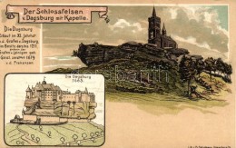 ** T2 Dagsbourg, Dagsburg; Schlossfelsen Mit Kapelle / Castle Ruins, Chapel, Litho - Unclassified