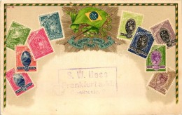 * T1/T2 Brazil - Set Of Stamps, Ottmar Zieher's Carte Philatelique No. 38. Litho - Unclassified