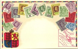 ** T1 Straits Settlements - Set Of Stamps, Ottmar Zieher's Carte Philatelique No. 90. Litho - Unclassified