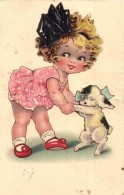 * T3 Girl With Dog / Cellaro Dolly-Serien Litho (tear) - Unclassified