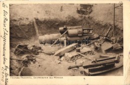 T3 Der Krieg 1914/15. Festung Przemysl. Gesprengter 30,5 Mörser / WWI Blown Up K.u.K. Mortar, Cannon, Charity... - Unclassified