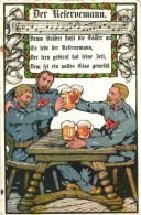 T2/T3 Der Reservemann / WWI K.u.K. Military Song, Beer, Reserve Soldiers, Künstler-Kriegspostkarten Mappe... - Non Classificati
