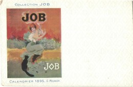 ** T3 1895 Collection Job, Calendrier. Lady With Black Cat, Art Nouveau S: Georges Meunier (EB) - Non Classificati
