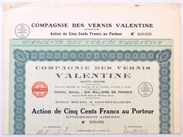 Franciaország / Gennevilliers 1931. 'Compagnie Des Vernis Valentine Société Anonyme' Vernis... - Unclassified