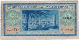 Líbia / Olasz Megszállás / Tripoli 1942. Lottójegy 12L értékben... - Unclassified