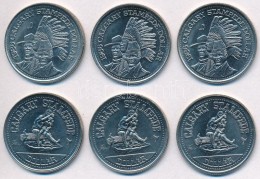 Kanada 1980-1986. 'Calgary Stampede Dollar' 6db (2xklf) Fém Bárca T:2 Canada 1980-1986. 'Calgary... - Unclassified