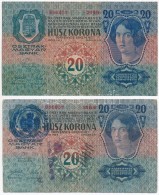 1913. 20K (2x) Egyik Román Felülbélyegzéssel T:III Szép Papír... - Unclassified