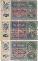 1915. 10K (5x) Mindegyik Felülbélyegzéssel, Közte Hamisak Is T:III,III- - Non Classificati