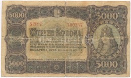 1923. 5000K Nyomdahely Nélkül T:III-,IV - Unclassified