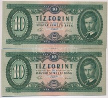 1957. 10Ft (2x) Közeli Sorszám T:II - Non Classificati