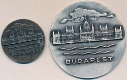 DN 'Budapest' Fém Emlékérem Pár (39,5mm és 70mm) T:2 Patina - Non Classificati