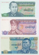 Burma 1986. 15K + 36K + 1987. 45K T:I
Burma 1986. 15 Kyats + 36 Kyats + 1987. 45 Kyats  C:UNC
Krause 62, 63, 64 - Non Classés