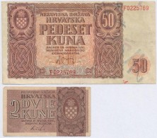 Független Horvát Állam 1941. 50K + 1942. 2K T:III,III-
Independent State Of Croatia 1941. 50... - Non Classificati