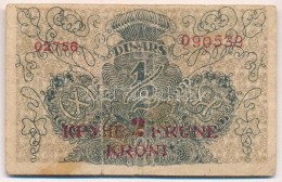 Szerb-Horvát-Szlovén Királyság 1919. 1/2D 2K-ás Piros, 'KPYHE 2 KRUNE KRONI'... - Non Classificati