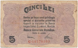 Románia / Német Megszállás 1917. 5L T:III- Fo.
Romania / German Occupation 1917. 5 Lei... - Non Classificati