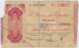Spanyolország / Polgárháború / Bilbao 1936. 5P T:III-,IV 
Spain / Civil War / Bilbao... - Non Classificati