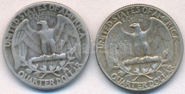 Amerikai Egyesült Államok 1956-1963. 25c Ag (2x) T:2,2- Patina
USA 1956-1963. 25 Cents Ag (2x) C:XF,VF - Unclassified