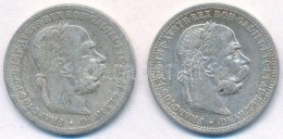 Ausztria 1900-1901. 1K Ag 'Ferenc József' (2x) T:2,2- Austria 1900-1901. 1 Corona Ag 'Franz Joseph' (2x)... - Non Classificati